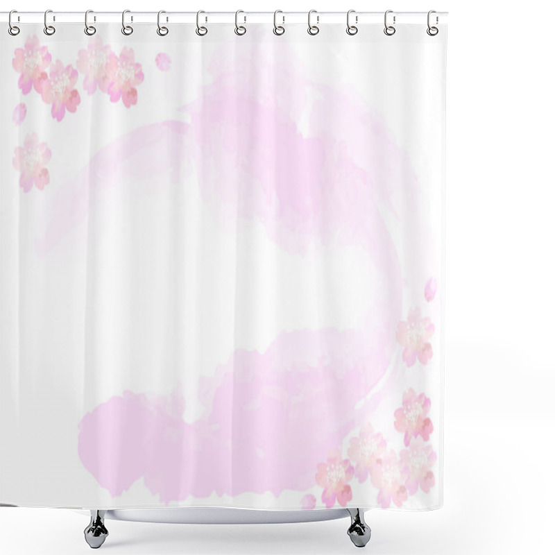 Personality  Cherry Spring Flower Background Vector Illustration Shower Curtains