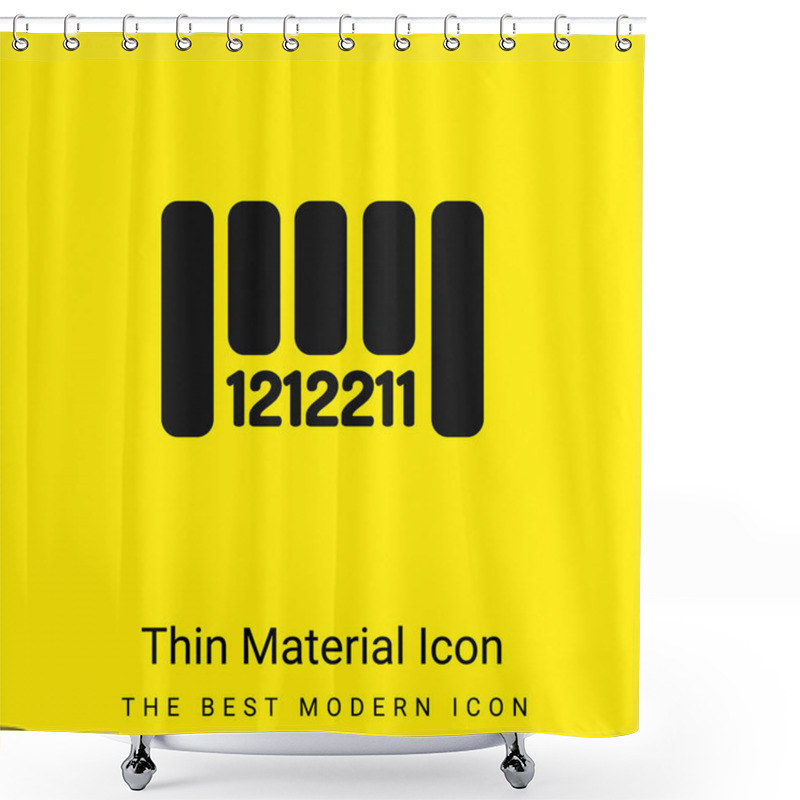 Personality  Bar Code Minimal Bright Yellow Material Icon Shower Curtains