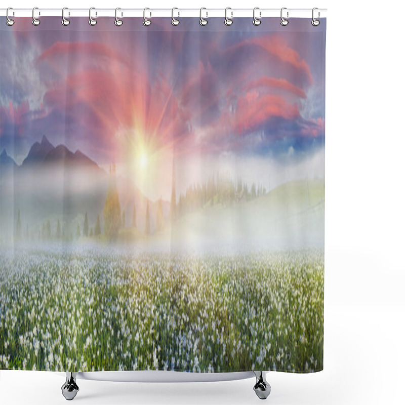 Personality  Blooming Summer  Field Shower Curtains