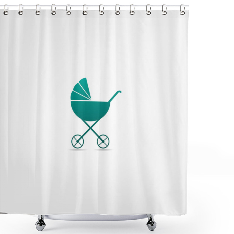 Personality  Green Baby Carriages Shower Curtains