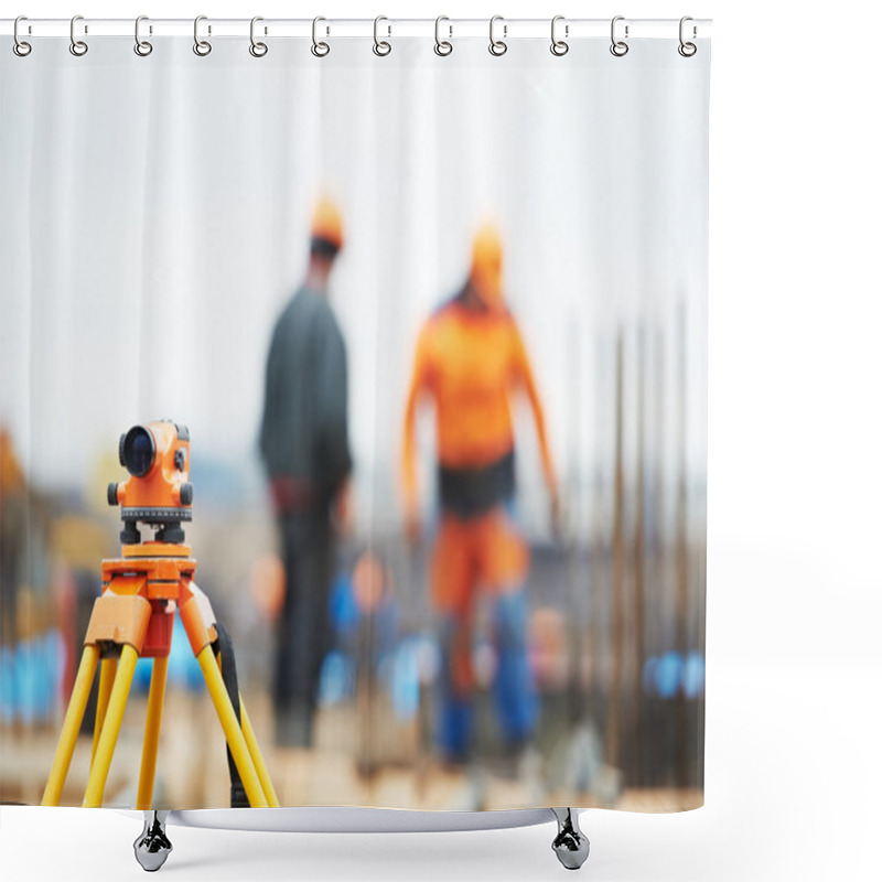 Personality  Surveyor Equipment Level At Construction Site Shower Curtains