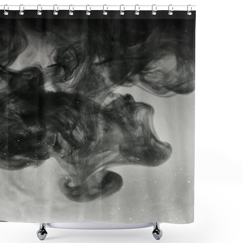 Personality  Dark Ink Swirling Gracefully In Water, Creating An Abstract Pattern. Shower Curtains