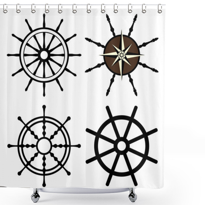 Personality  Rudders Set Shower Curtains