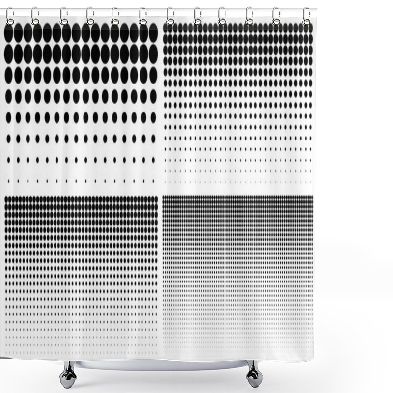 Personality  Set Of Vertical Gradient Halftone Dots Backgrounds, Horizontal Templates Using Halftone Dots Pattern. Vector Illustration Shower Curtains