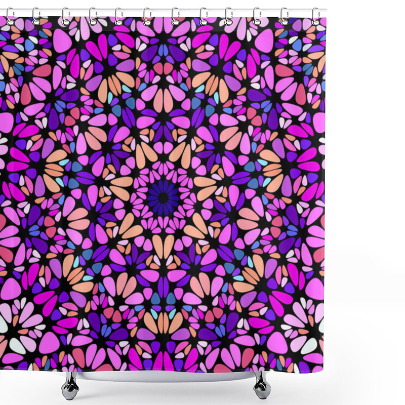 Personality  Geometrical Abstract Radial Flower Mosaic Pattern Background Shower Curtains