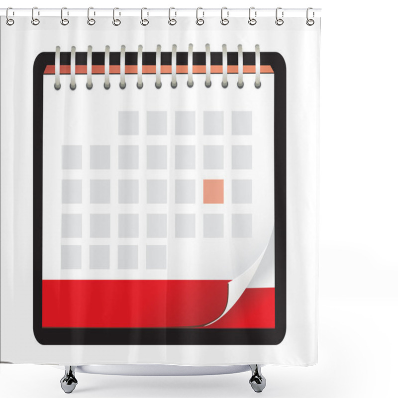 Personality  Vector Illustration Of Detailed Beautiful Calendar Icon Shower Curtains