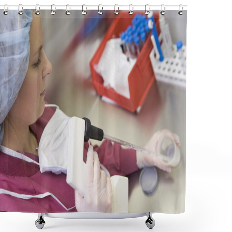 Personality  Embryologist Processing Sperm Sample Shower Curtains