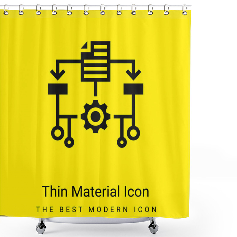 Personality  Algorithm Minimal Bright Yellow Material Icon Shower Curtains