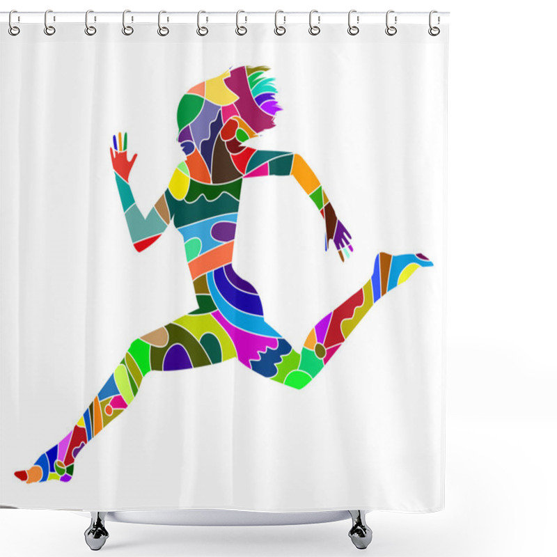 Personality  Woman Running Shower Curtains