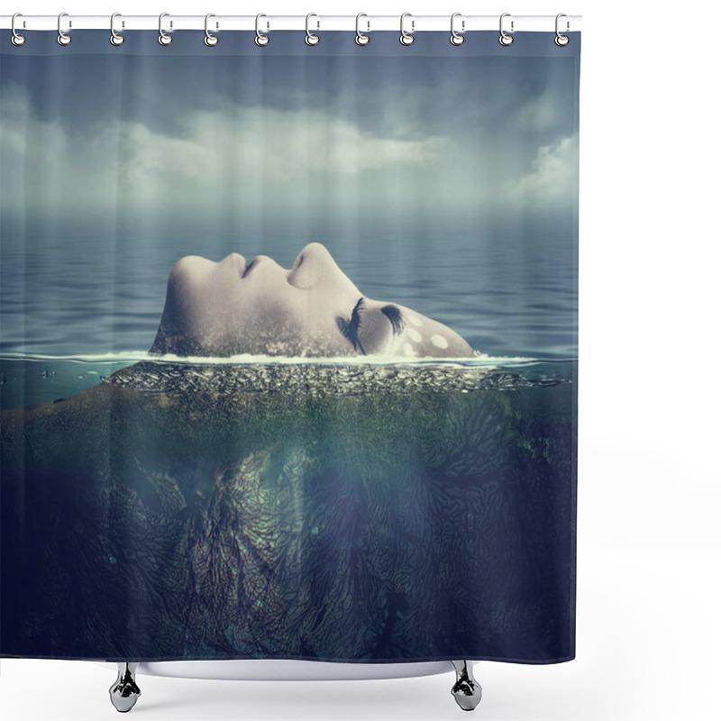 Personality  Sea Soul. Abstract Marine Background Shower Curtains