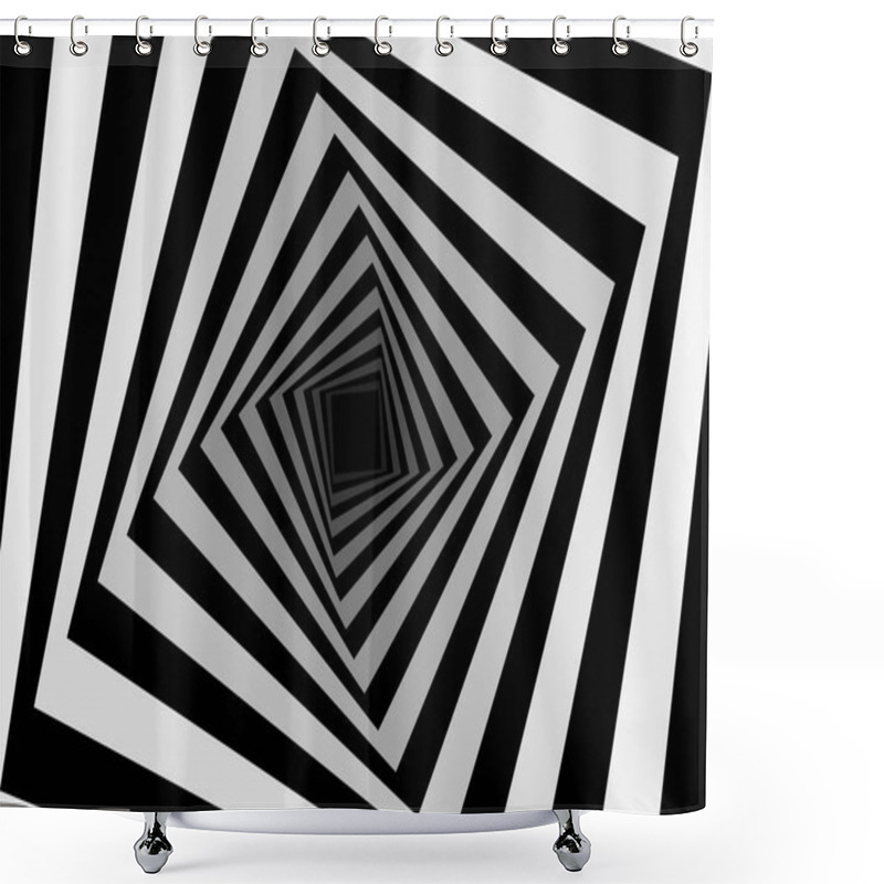 Personality  Square Optical Illusion Pattern Shower Curtains