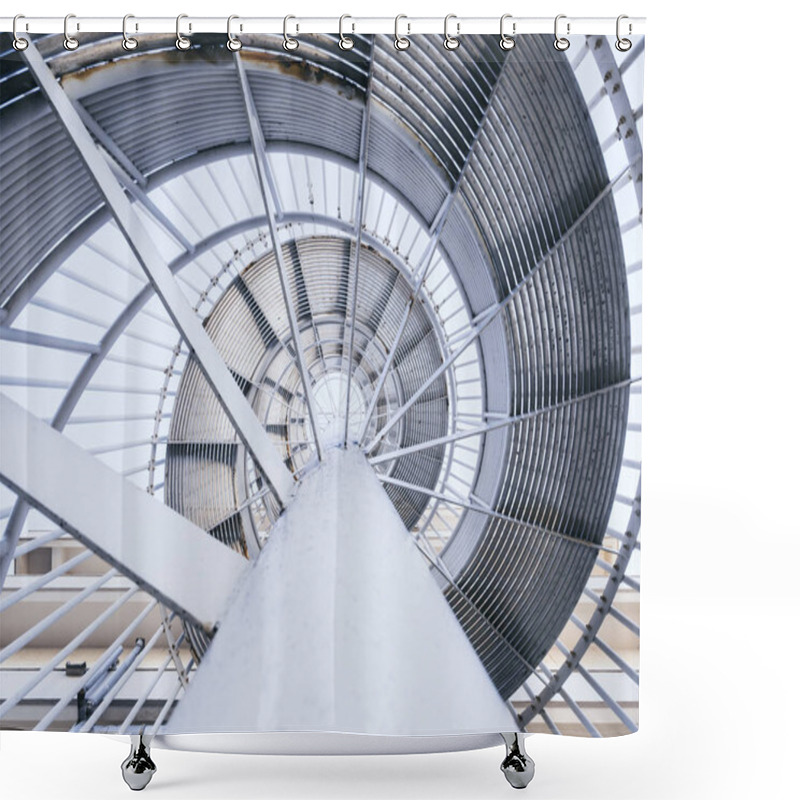 Personality  Architecture Detail Spiral Steel Staircase Pattern Level  Shower Curtains