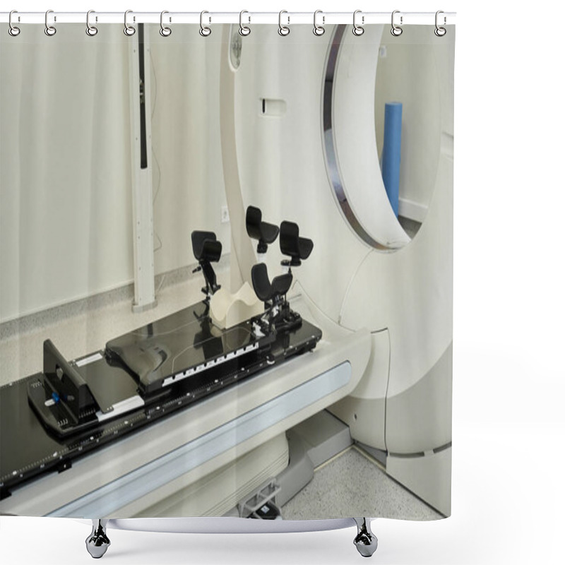 Personality  MRI Machine In A Clean And Professional Medical Environment, Awaiting Use. Shower Curtains