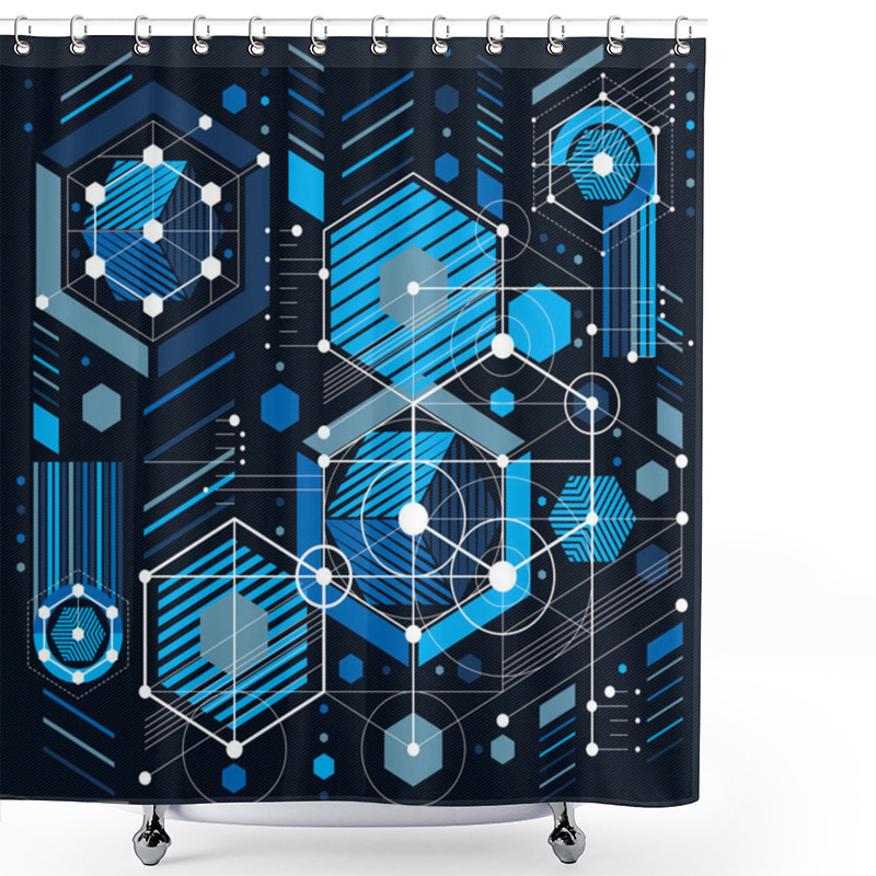 Personality  Future Technology Drawing, Industrial Wallpaper  Shower Curtains