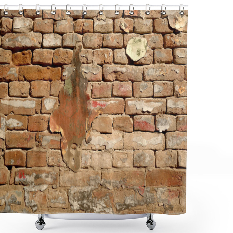 Personality  Old Textured Factory Wall Shower Curtains