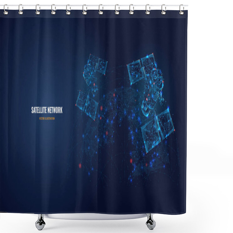 Personality  Abstract Satellites And Earth As Network Concept Shower Curtains