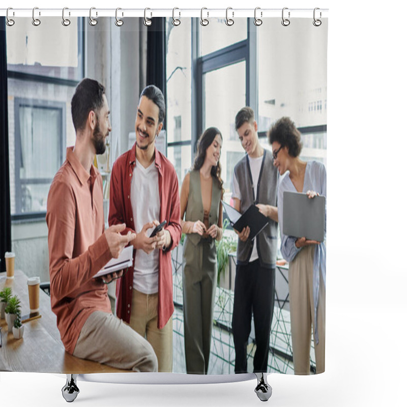 Personality  Professionals Interact Amicably Amidst A Challenging Time. Shower Curtains