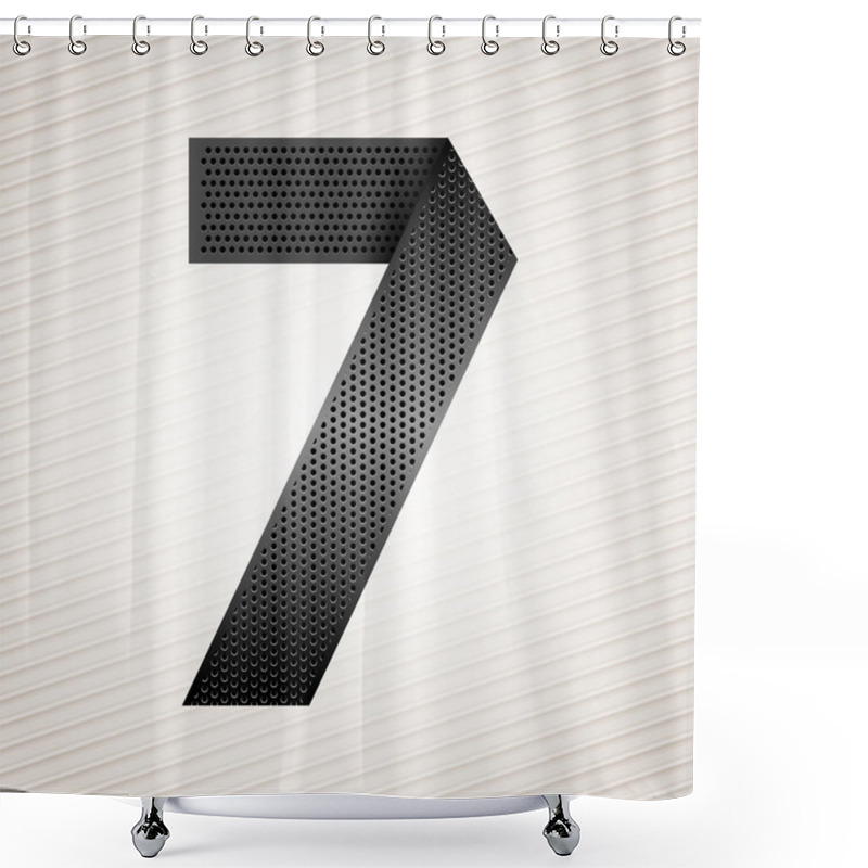 Personality  Number Metal Ribbon - 7 - Seven Shower Curtains