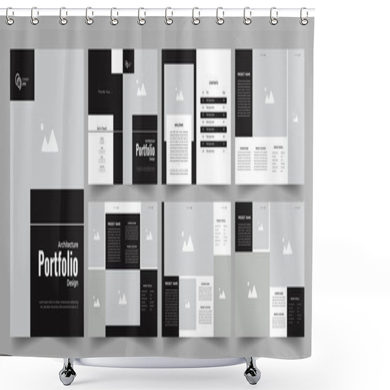 Personality  Architecture Portfolio Or Interior Portfolio Design Template Design Shower Curtains