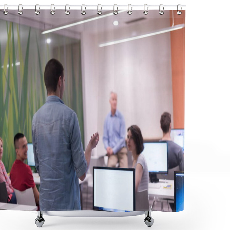 Personality  Student Answering A Question In Classroom Shower Curtains