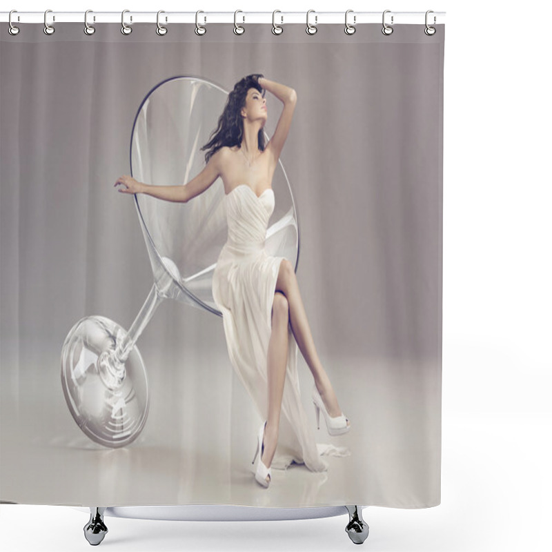 Personality  Fabulous Woman In A Martini Glass Shower Curtains