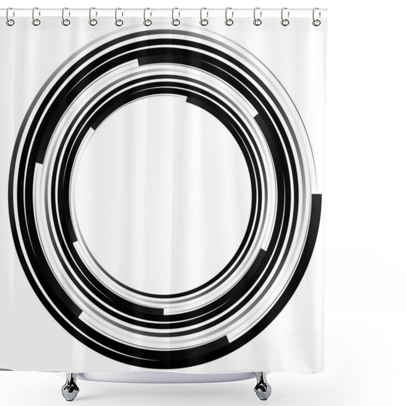 Personality  Abstract Spiral Concentric Circles Element Shower Curtains