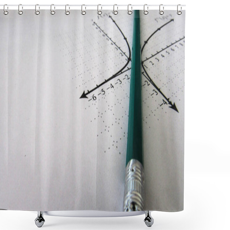 Personality  Graphical Representation Of Math Functions And A Pencil Shower Curtains