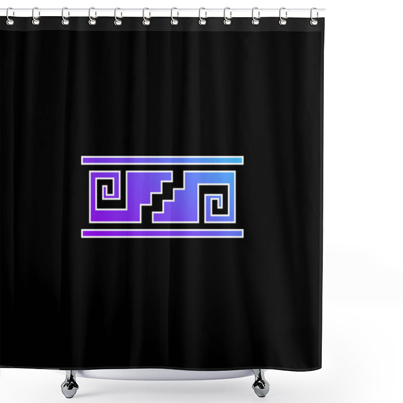 Personality  Artisanal Mosaic Of Mexico Blue Gradient Vector Icon Shower Curtains