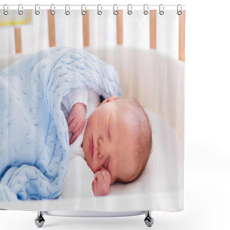 Personality  Newborn Baby Boy In Hospital Cot Shower Curtains