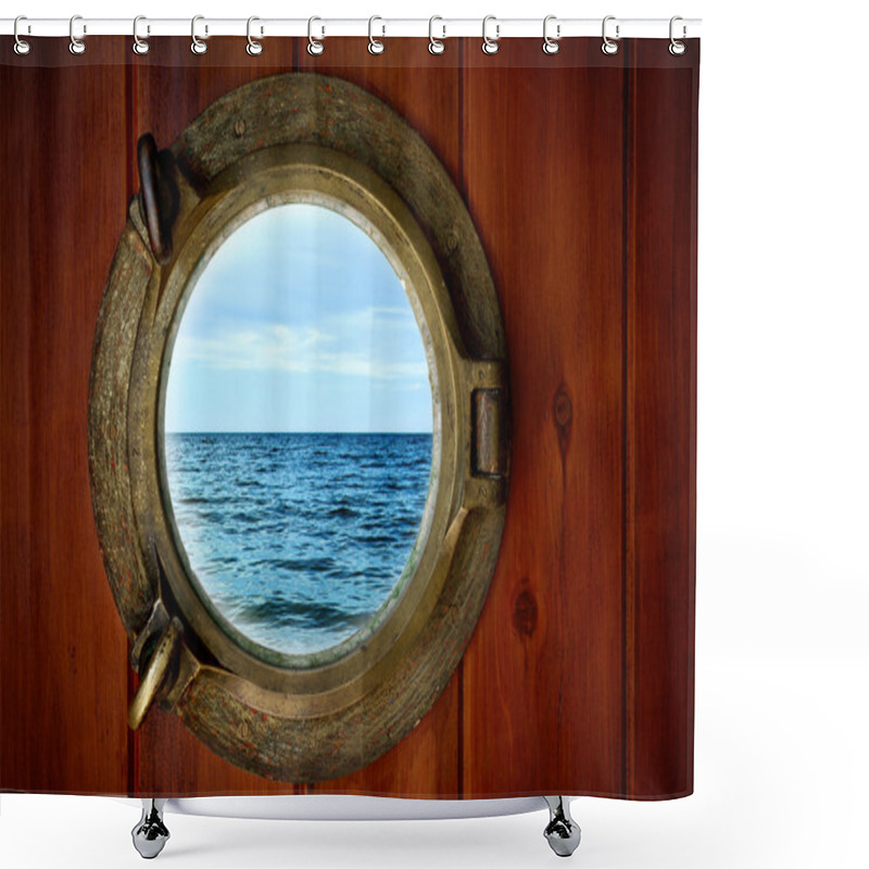 Personality  Brass Porthole Shower Curtains