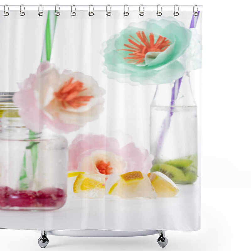 Personality  Fruity Drinks And Ice Cubes  Shower Curtains