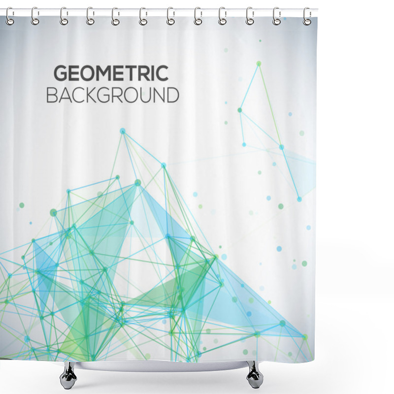 Personality  Vector Background With Polygonal Abstract Shapes, Circles, Lines, Triangles Shower Curtains