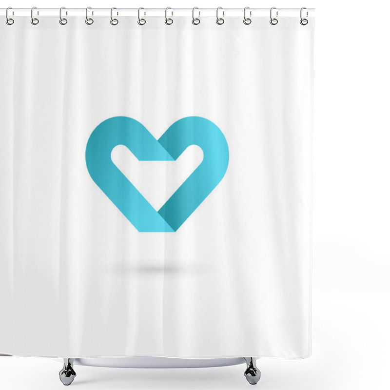 Personality  Letter V Heart Symbol Logo Icon Design Template Elements Shower Curtains