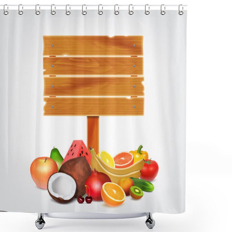 Personality  Fruits And Vegetables Shower Curtains