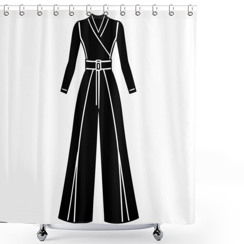 Personality  Elegant Wrap Long Dress Women Fashion Vector Modern Design Illustration Shower Curtains