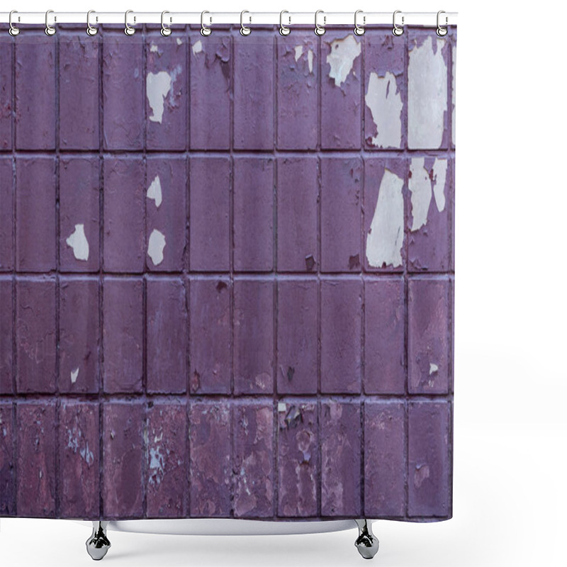 Personality  Old Weathered Violet Brick Wall Background  Shower Curtains