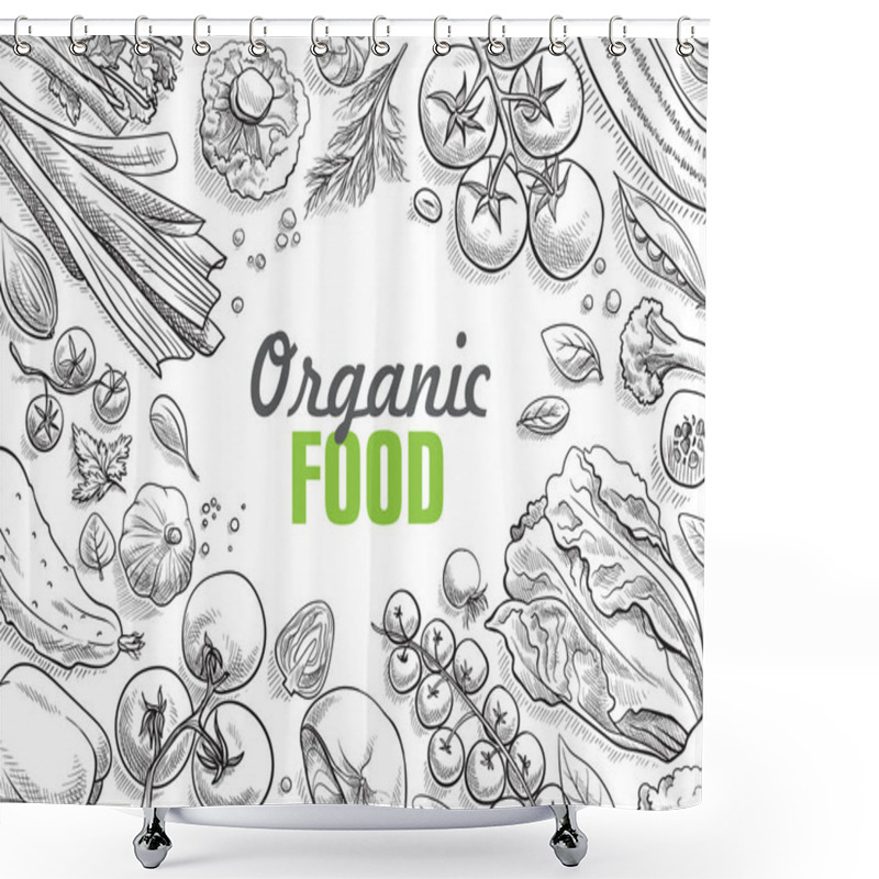 Personality  Collection Of Vegetables Hand-drawn Shower Curtains