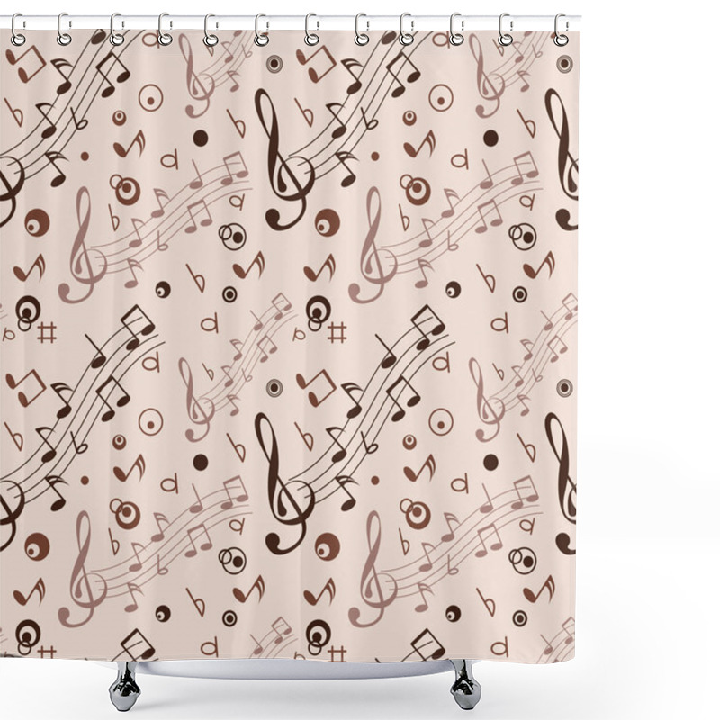 Personality  Seamless With Some Musical Notes Shower Curtains