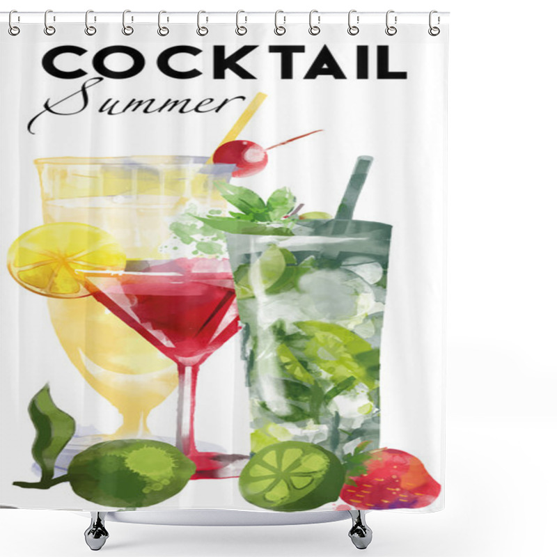 Personality  Summer Cocktails Background Shower Curtains