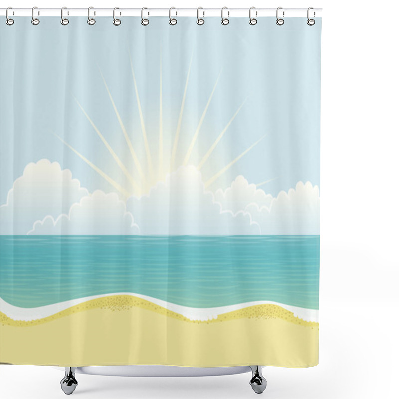 Personality  Beach Day Shower Curtains