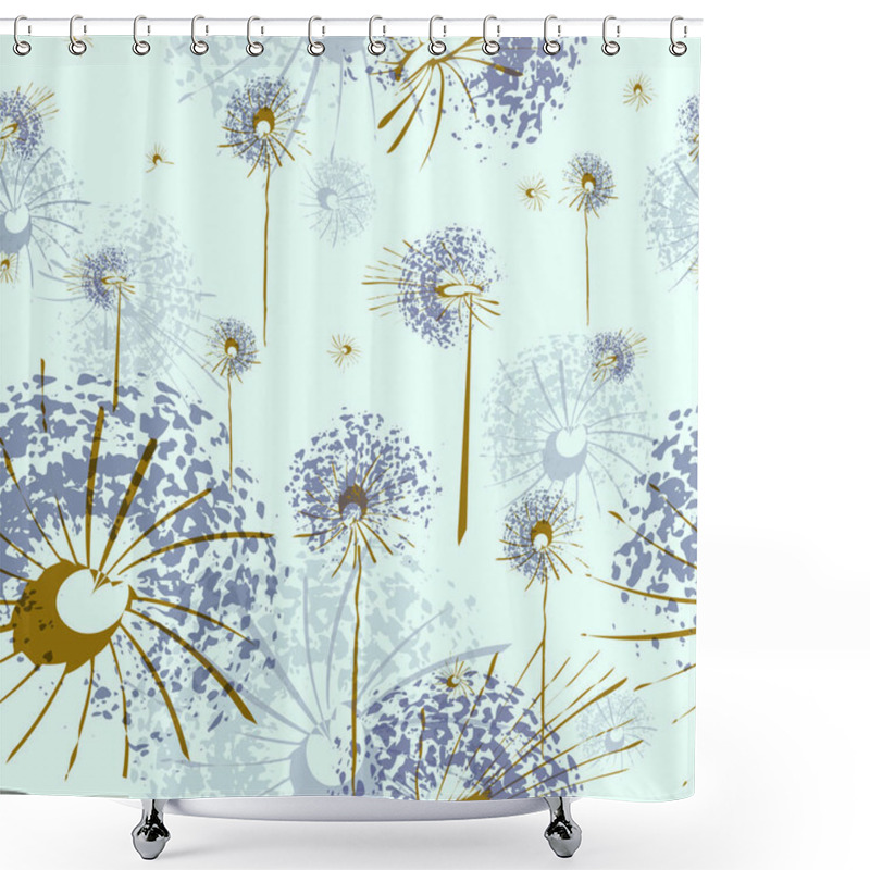 Personality  Abstract Dandelion Field. Abstract Dandelion Field. Seamless Pattern. Shower Curtains