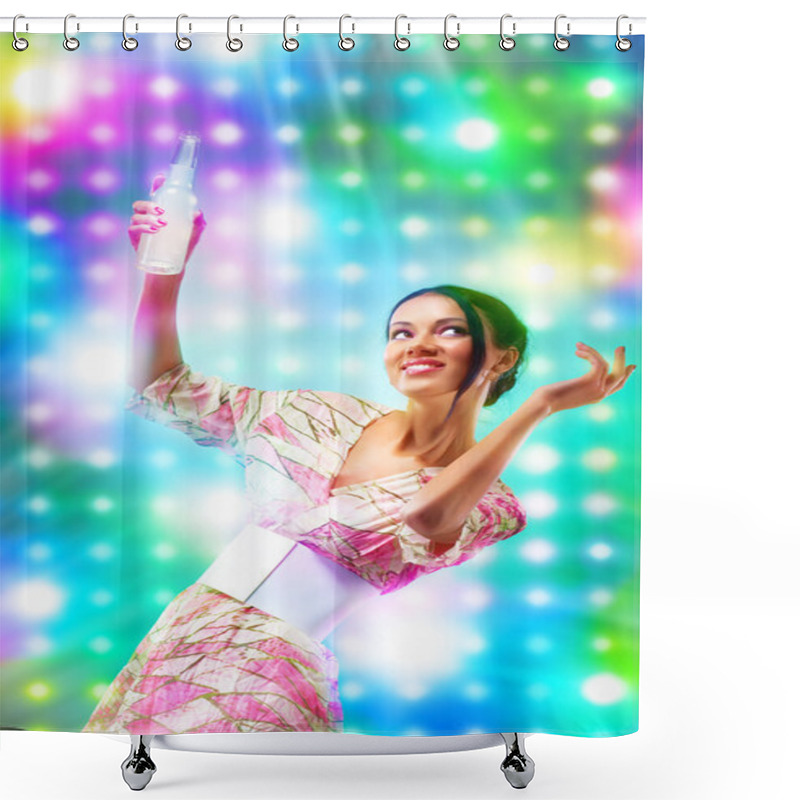 Personality  Young Woman At The Disco Shower Curtains