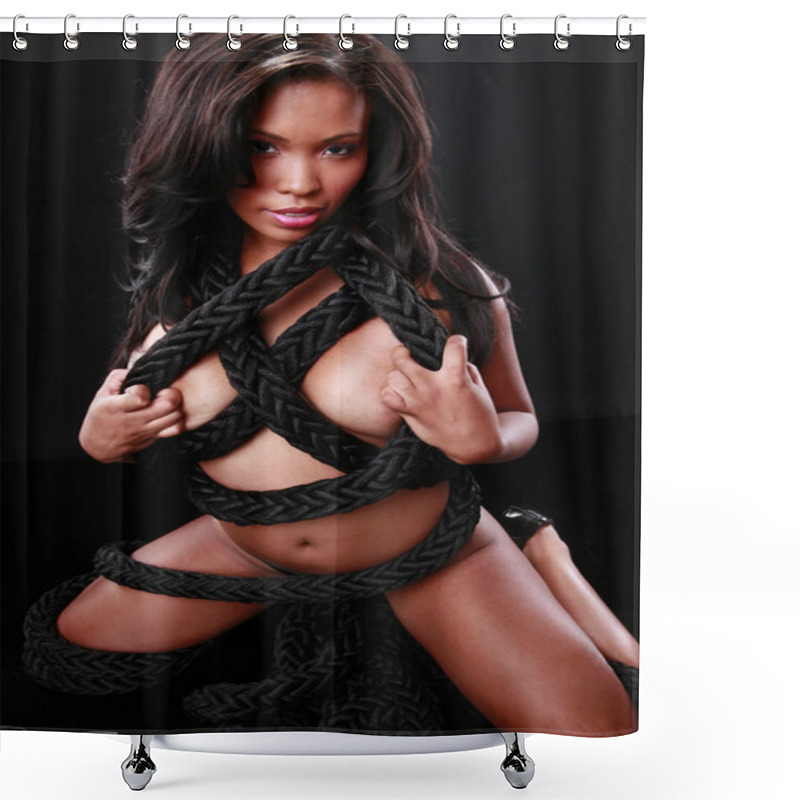 Personality  Cute Black Girl  Shower Curtains