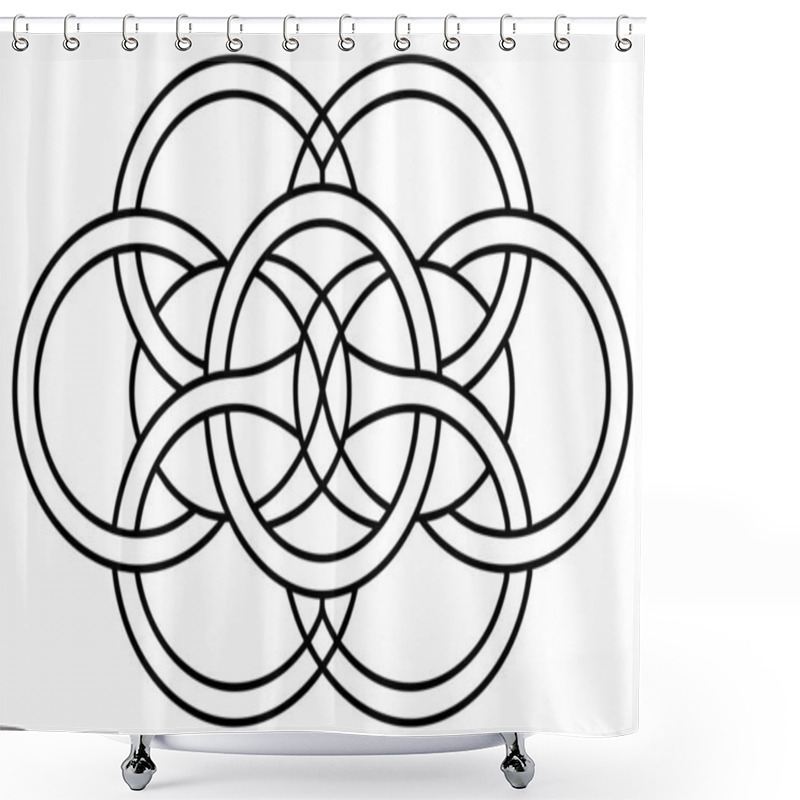 Personality  Intricate Intertwined Circles Design Shower Curtains