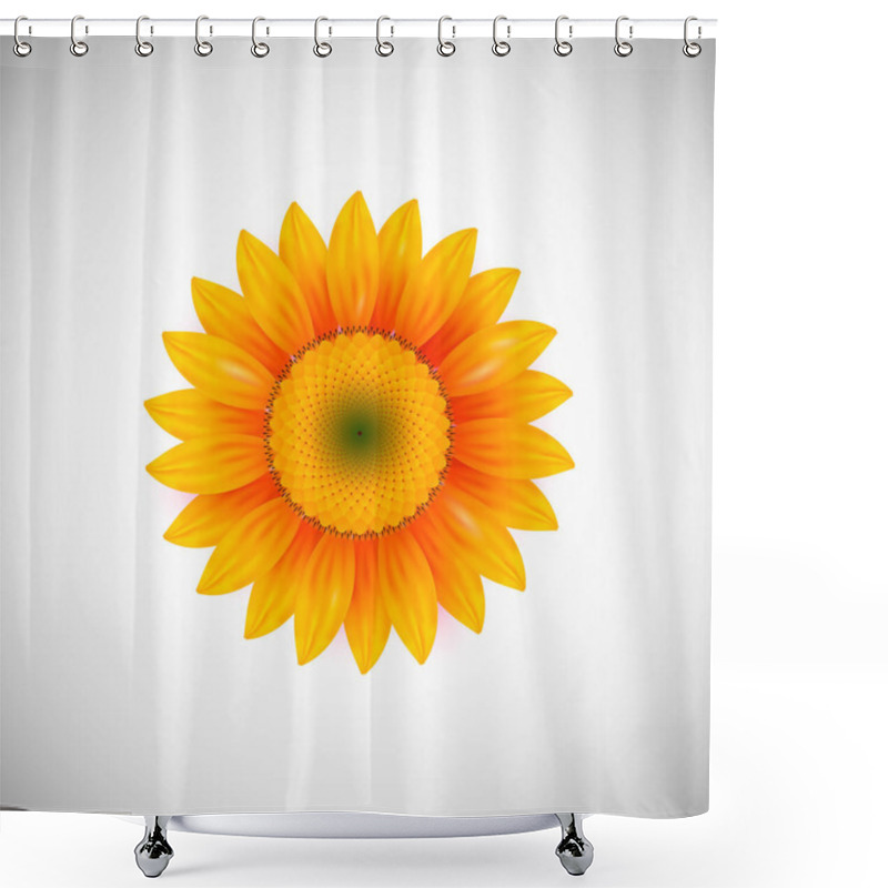 Personality  Isolated Realistic Sunflower Plant Shower Curtains