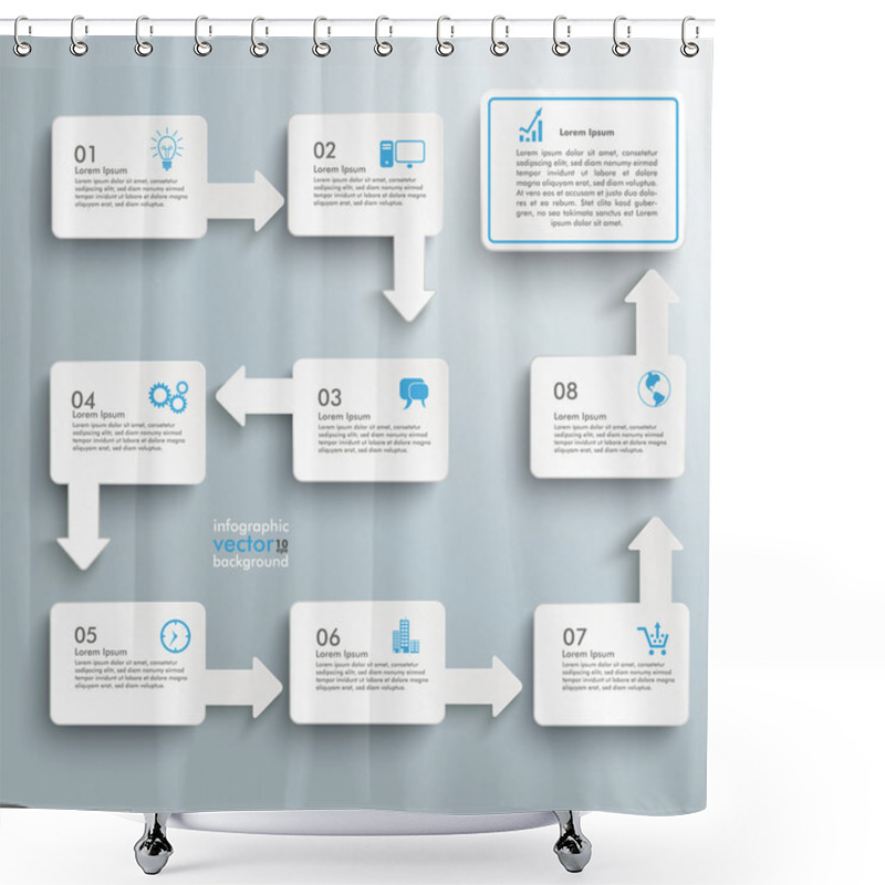 Personality  Rectangle Flowchart 8 Options Shower Curtains