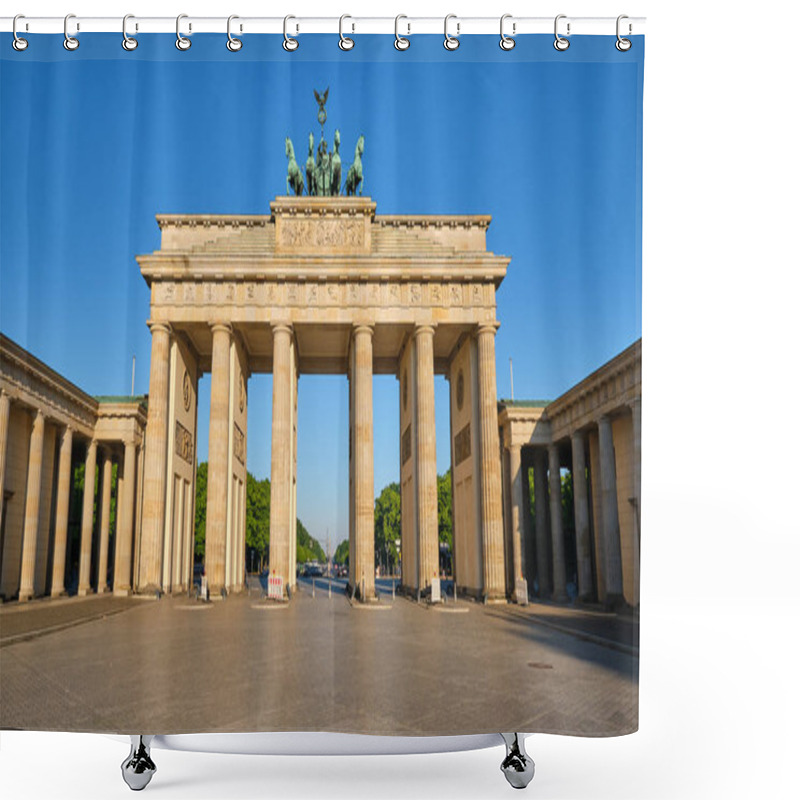 Personality  The Famous Brandenburg Gate In Berlin In Front Of A Clear Blue Sky Shower Curtains