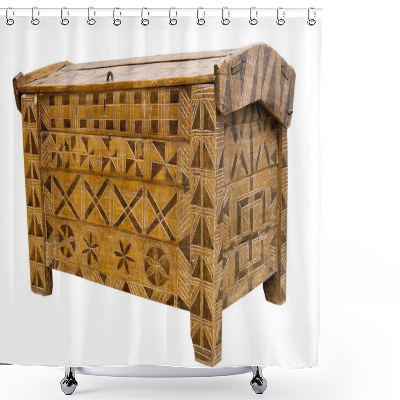 Personality  Antique Wooden Chest Shower Curtains