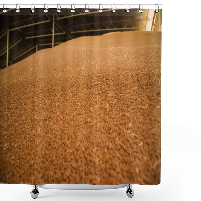 Personality  Pile Of Heaps Of Wheat Grains At Mill Storage Or Grain Elevator. Shower Curtains