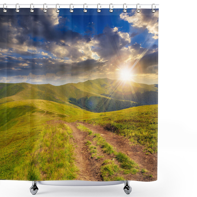 Personality  Morning Walks At Sunset Shower Curtains